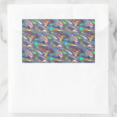 holografisch zilver rechthoekige sticker (Tas)