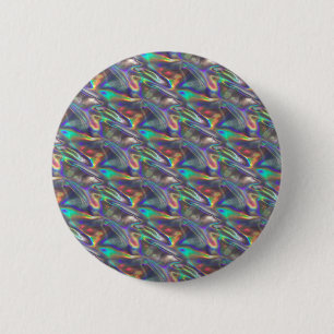 holografisch zilver ronde button 5,7 cm