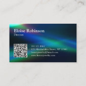 Holografisch Zwart Blauw Elegant Visitekaartje (Achterkant)