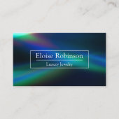 Holografisch Zwart Blauw Elegant Visitekaartje (Voorkant)