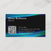 Holografisch Zwart Blauw Elegant Visitekaartje (Achterkant)
