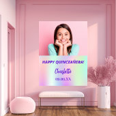Holografische aangepaste foto Quinceanera feest we Poster