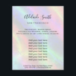 Holografische achtergrond regenboogfoto FAUX Flyer<br><div class="desc">schoonheidssalon professionele make - up kunstenaar flyer</div>