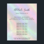 Holografische achtergrond regenboogfoto FAUX Flyer<br><div class="desc">schoonheidssalon professionele make - up kunstenaar flyer</div>