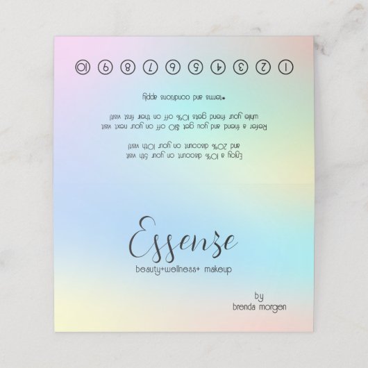 Holografische achtergrond zachte kleuren klantenkaartje (Buitenkant ongevouwen)