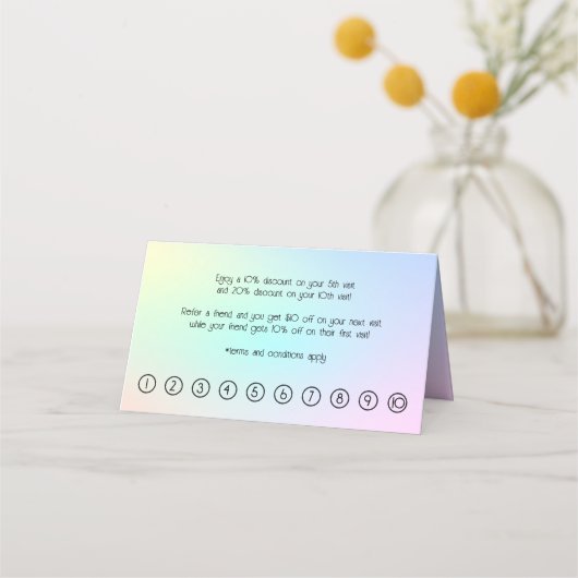 Holografische achtergrond zachte kleuren klantenkaartje (Achterkant)