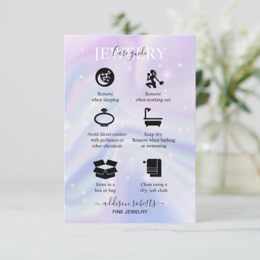 Holografische achtergrondhologram Neon Candle Care Bedankkaart (Staand voorkant)