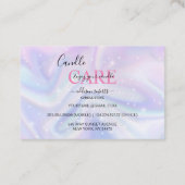 Holografische achtergrondhologram Neon Candle Care Visitekaartje (Achterkant)