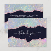 Holografische Agaat Glitter Elegant Dank u Briefkaart (Voorkant / Achterkant)