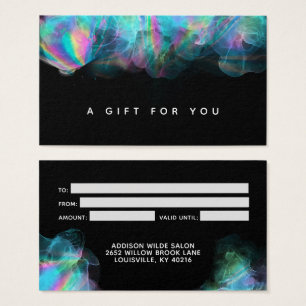 Holografische Alcohol Inkt Moderne Cadeaubon Visitekaartje