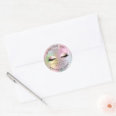 Holografische as Stuurt roze gouden as wasmachine Ronde Sticker (Envelop)