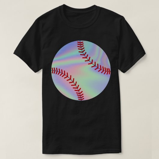 holografische baseball-stikken t-shirt (Design voorkant)