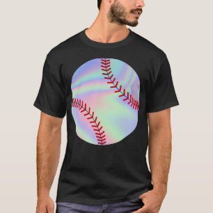 holografische baseball-stikken t-shirt