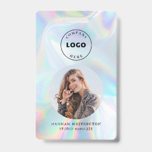Holografische bedrijfs QR-code logo pasfoto ID Badge