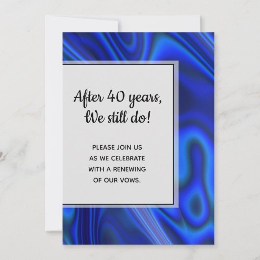 Holografische Blauwe Abalone-Schaal Fractale Gelof Kaart (Voorkant)