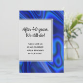 Holografische Blauwe Abalone-Schaal Fractale Gelof Kaart (Staand voorkant)