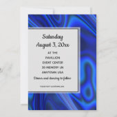 Holografische Blauwe Abalone-Schaal Fractale Gelof Kaart (Achterkant)