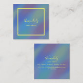 Holografische Blauwe Make-up ARTIST Influencer Vierkante Visitekaartje (Voorkant / Achterkant)