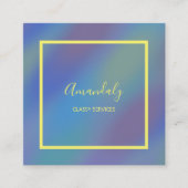 Holografische Blauwe Make-up ARTIST Influencer Vierkante Visitekaartje (Voorkant)