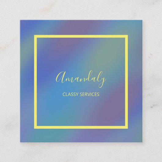 Holografische Blauwe Make-up ARTIST Influencer Vierkante Visitekaartje (Voorkant)