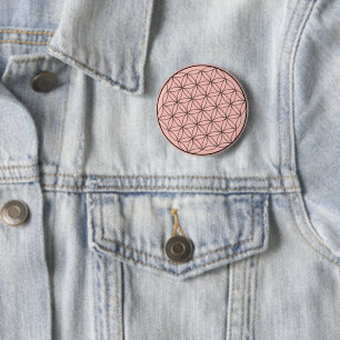 Holografische Bloem des Levens Heilige Geometrie Ronde Button 5,7 Cm
