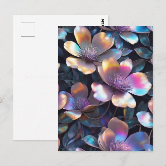 Holografische bloesem briefkaart (Voorkant / Achterkant)