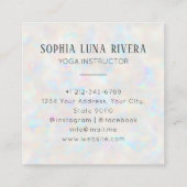 Holografische Boho Arch Celestial Crescent Moon Yo Vierkante Visitekaartje (Achterkant)