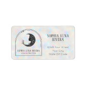 Holografische Boho Arch hemelse halve maan Etiket (Voorkant)