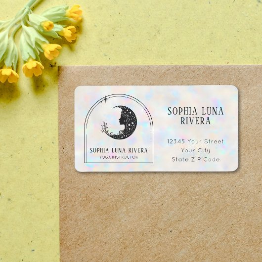 Holografische Boho Arch hemelse halve maan Etiket