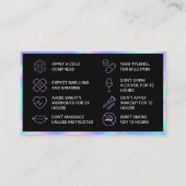 Holografische Botox Aftercare Card Visitekaartje (Achterkant)