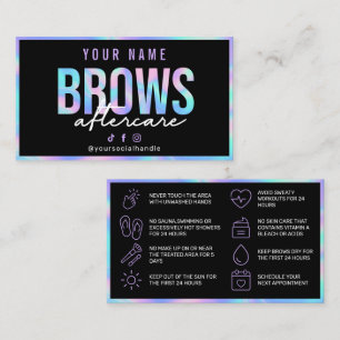 Holografische Brows Aftercare Card Visitekaartje