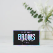 Holografische Brows Aftercare Card Visitekaartje (Staand voorkant)
