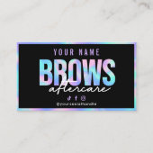 Holografische Brows Aftercare Card Visitekaartje (Voorkant)
