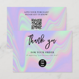 Holografische Business Dank u Logo Social Media Bedankkaart