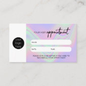 Holografische Business Next Afspraakkaart Visitekaartje (Voorkant)