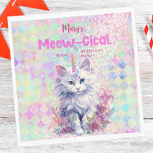 Holografische Caticorn Meow-Gical Verjaardag