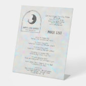 Holografische Celestial Crescent Moon prijslijst Reclamebord Met Voetstuk (Voorkant)