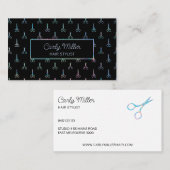 Holografische Chique Schaar Patroon Haar Stylist Visitekaartje (Voorkant / Achterkant)