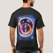 "Holografische cirkel van ruimteraket" T-shirt (Achterkant)