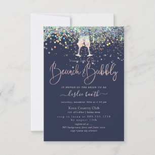 Holografische Confetti Brunch + Bubble Pink Champa Kaart
