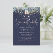 Holografische Confetti Brunch + Bubble Pink Champa Kaart (Staand voorkant)