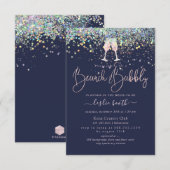 Holografische Confetti Brunch + Bubble Pink Champa Kaart (Voorkant / Achterkant)