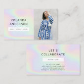 Holografische coole mode stylist acteur model foto visitekaartje (Voorkant / Achterkant)