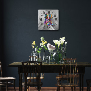 Holografische cowboylaarzen Acryl wandklok