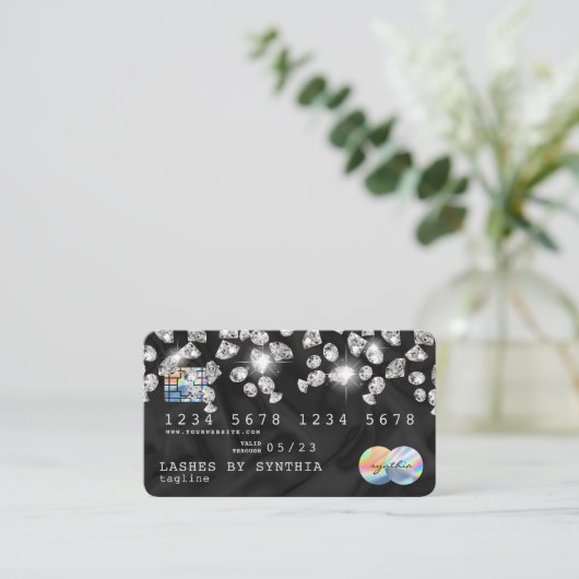 Holografische Credit Kaart gestileerde druipende d Visitekaartje (Staand voorkant)