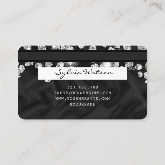 Holografische Credit Kaart gestileerde druipende d Visitekaartje (Achterkant)