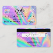 Holografische Credit Kaart Nail Tech Visitekaartje (Voorkant / Achterkant)