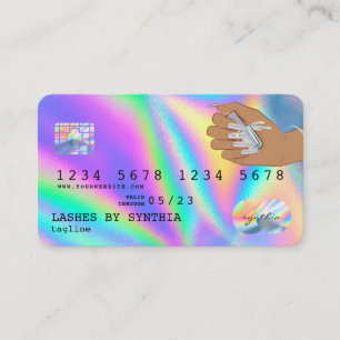 Holografische Credit Kaart Nail Tech Visitekaartje