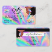 Holografische Credit Kaart Nail Tech Visitekaartje (Voorkant / Achterkant)