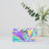 Holografische Credit Kaart Nail Tech Visitekaartje (Staand voorkant)